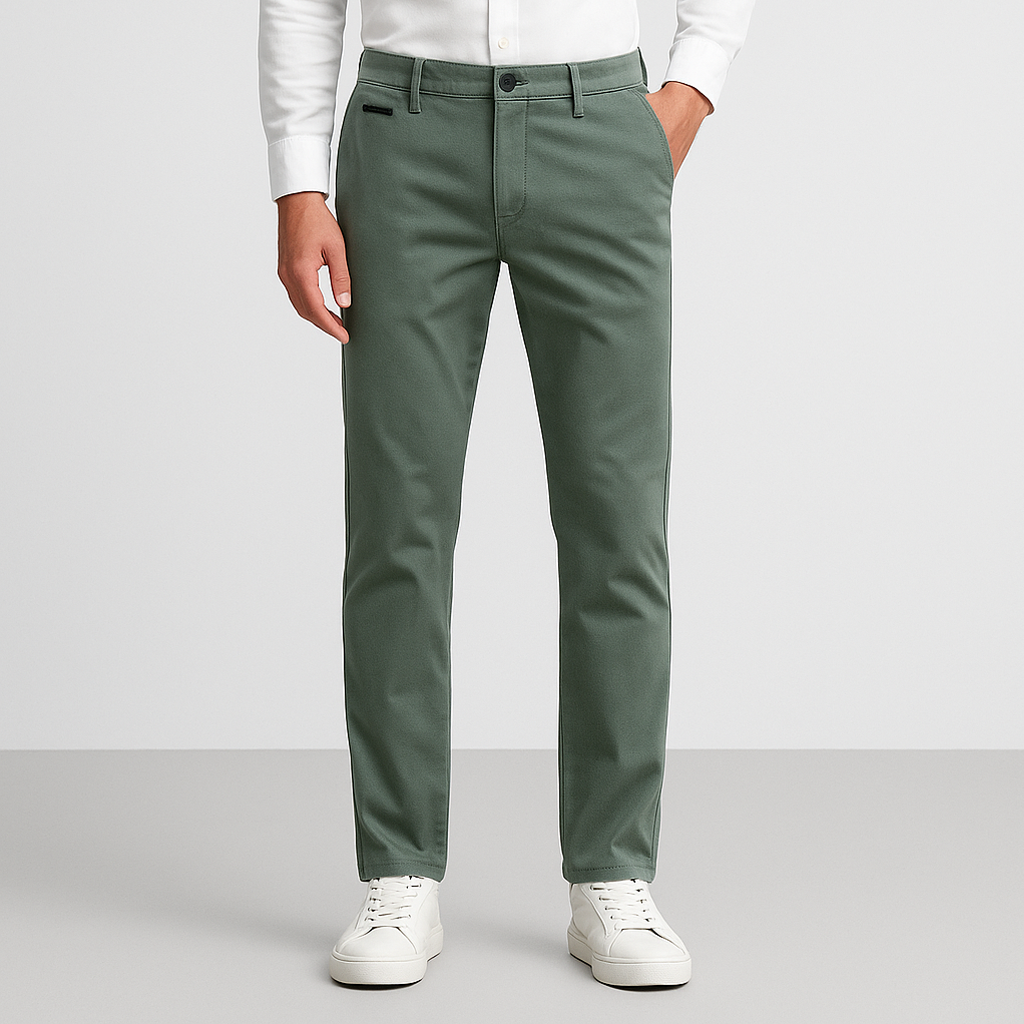 Calça Chino em Sarja Masculina - Linha Clássica