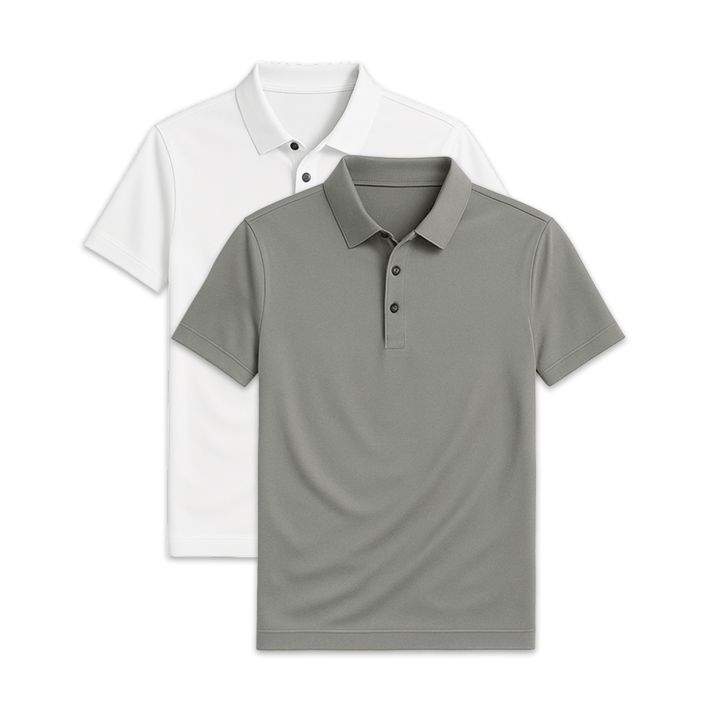 Conjunto - 2 Camisas Polo Seda Gelo